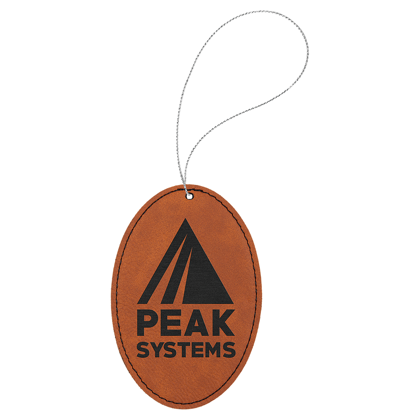 Laser Engraved Leather Oval Ornament