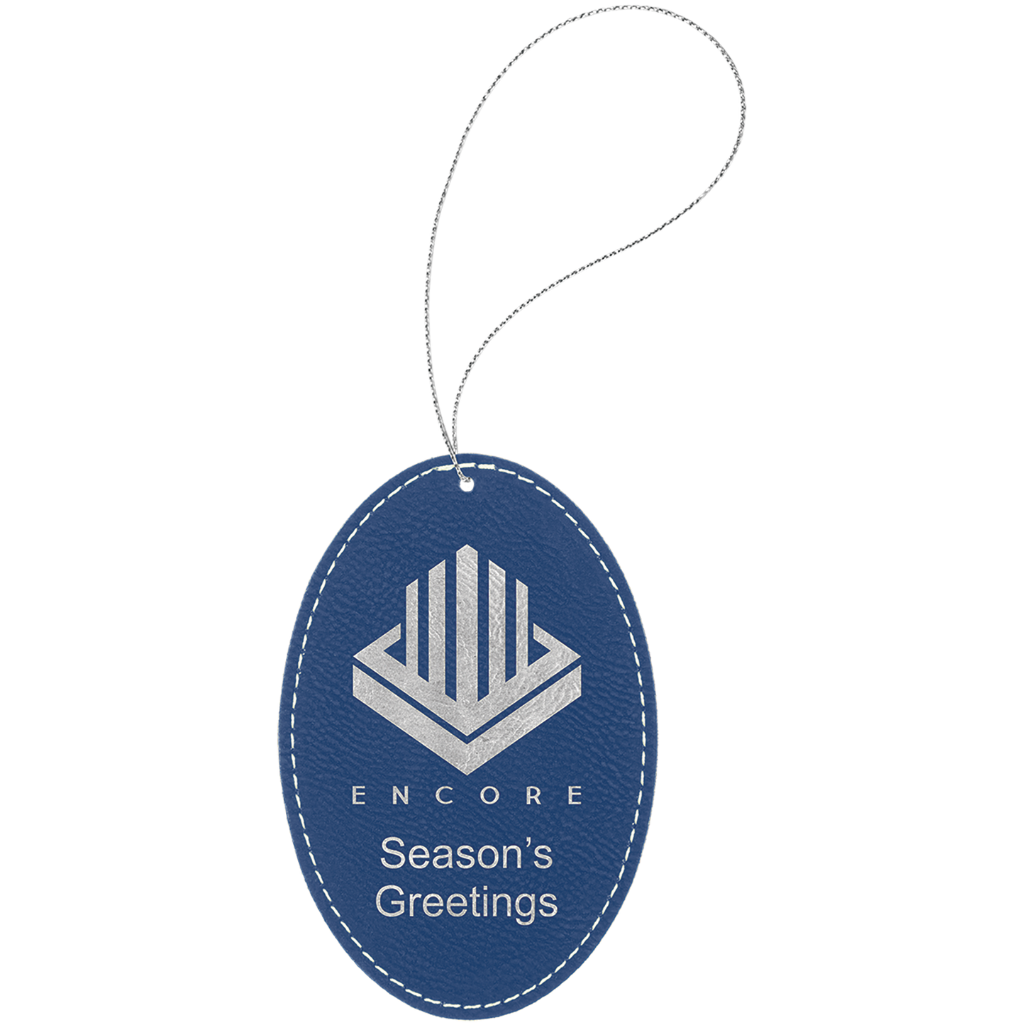 Laser Engraved Leather Oval Ornament