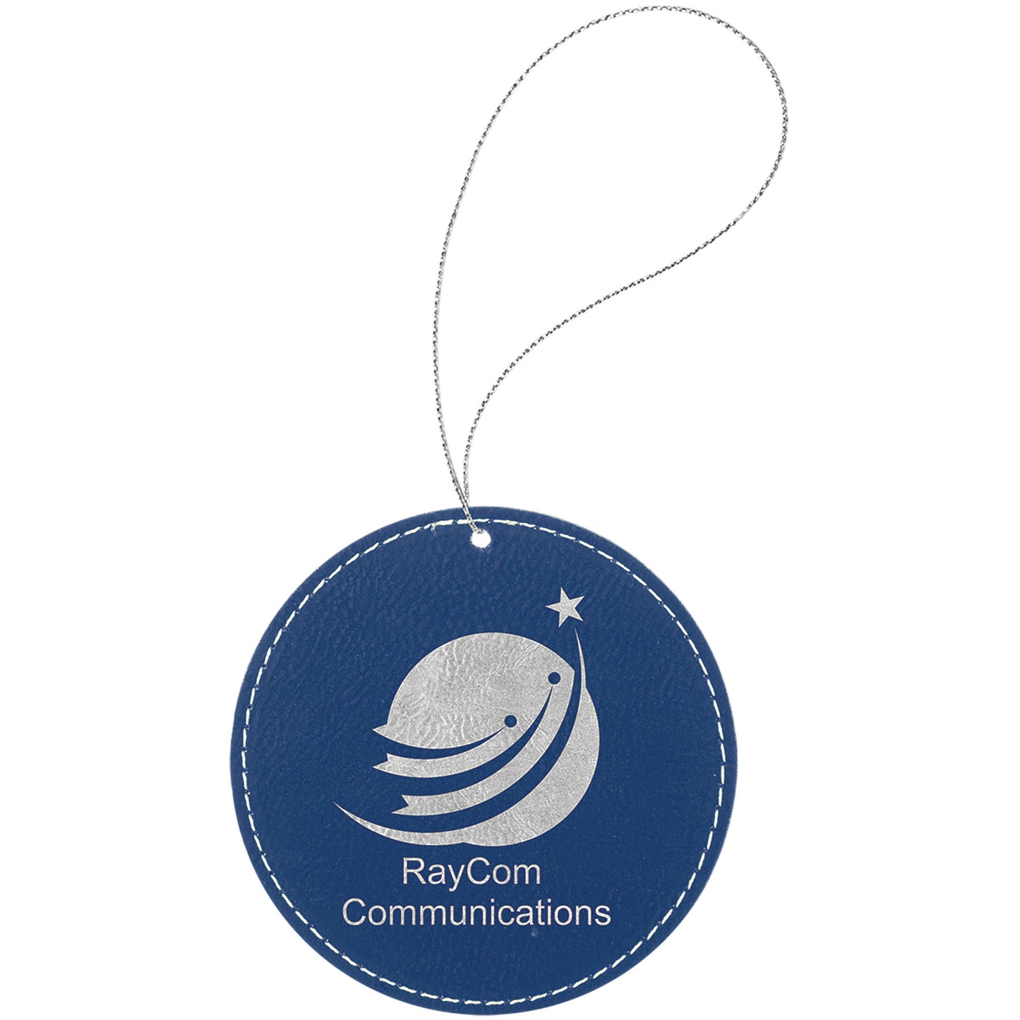 Laser Engraved Leather Round Ornament