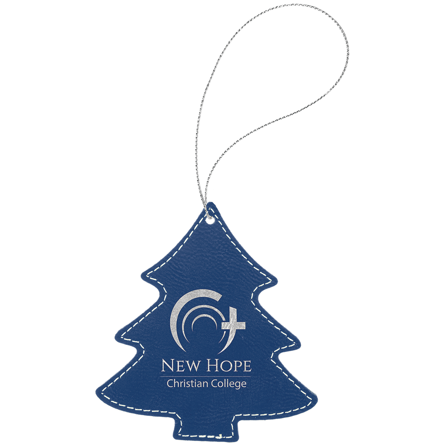 Laser Engraved Leather Tree Ornament