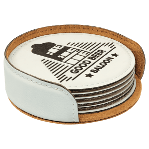 6pc Leatherette Coaster