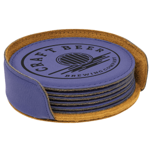 6pc Leatherette Coaster