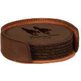 6pc Leatherette Coaster