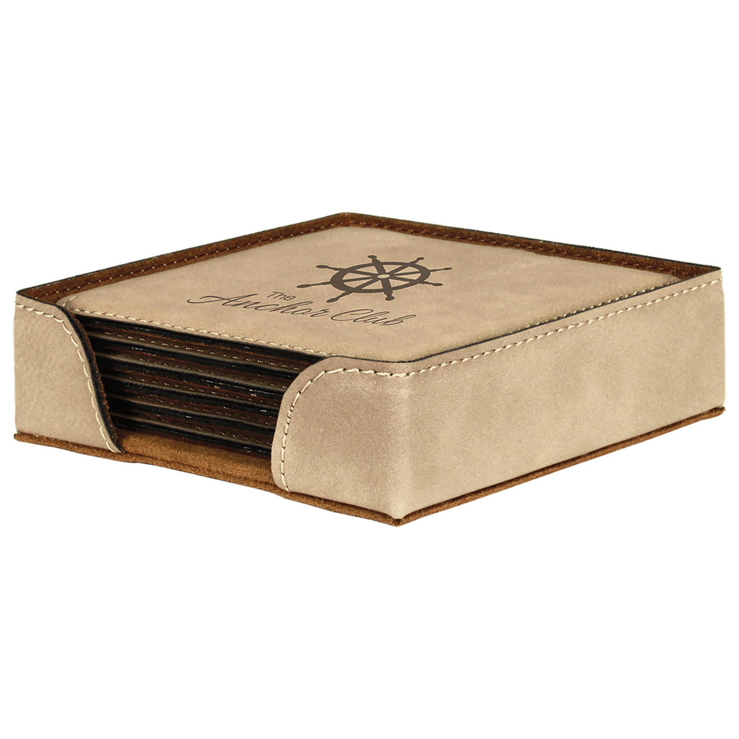 6Pc Leatherette Coaster set