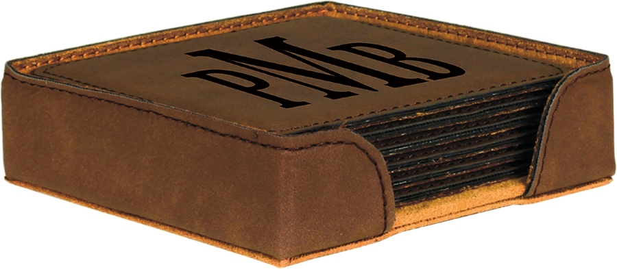 6Pc Leatherette Coaster set