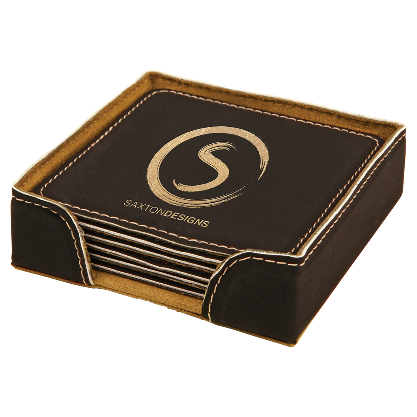 6Pc Leatherette Coaster set