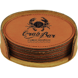 6pc Leatherette Coaster