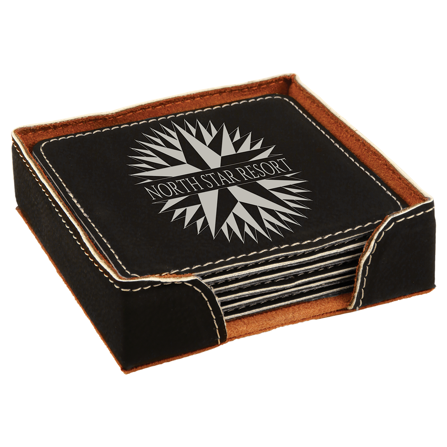 6Pc Leatherette Coaster set