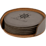 6pc Leatherette Coaster