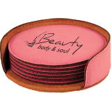 6pc Leatherette Coaster