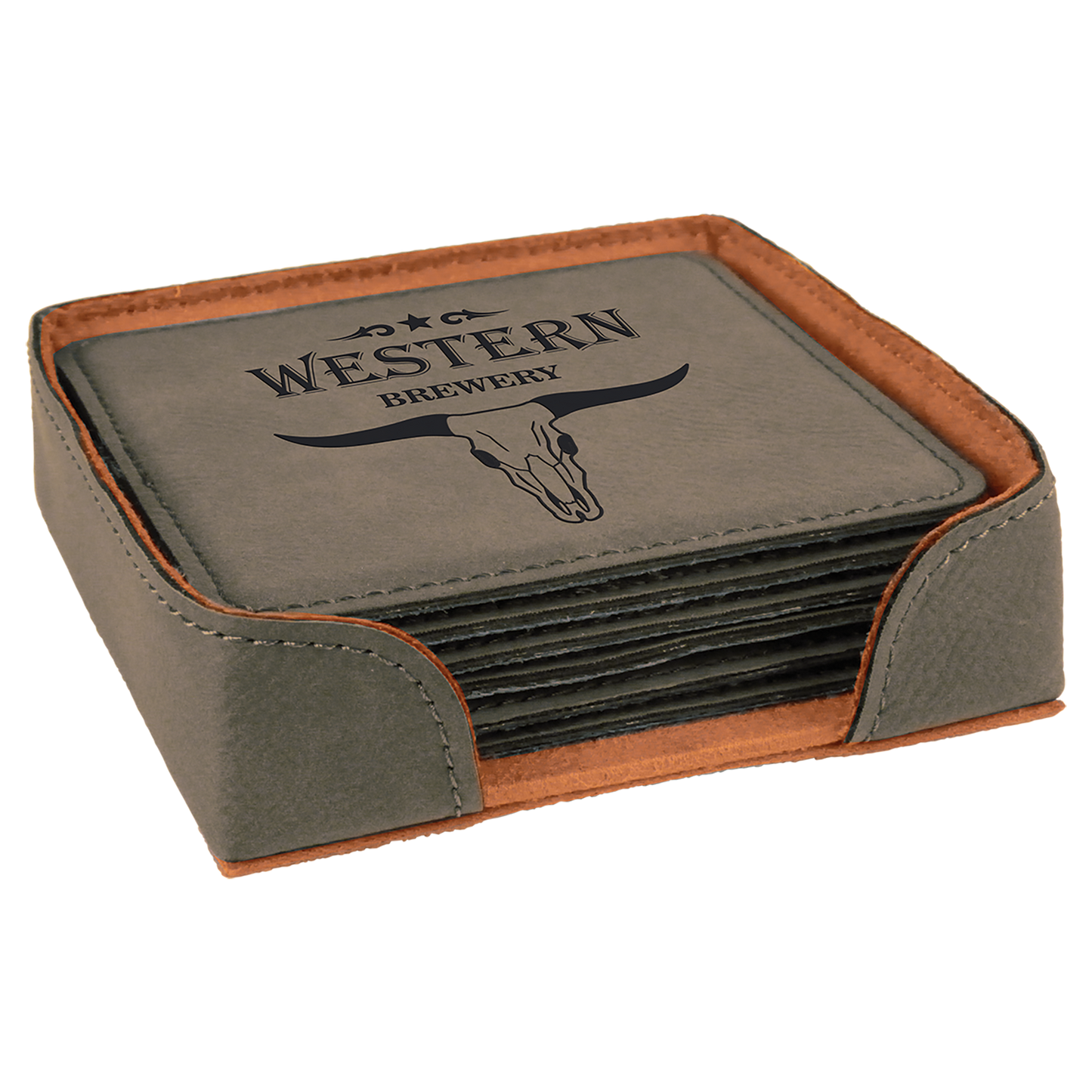 6Pc Leatherette Coaster set