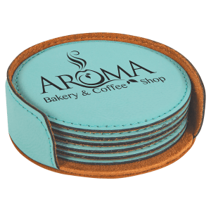 6pc Leatherette Coaster