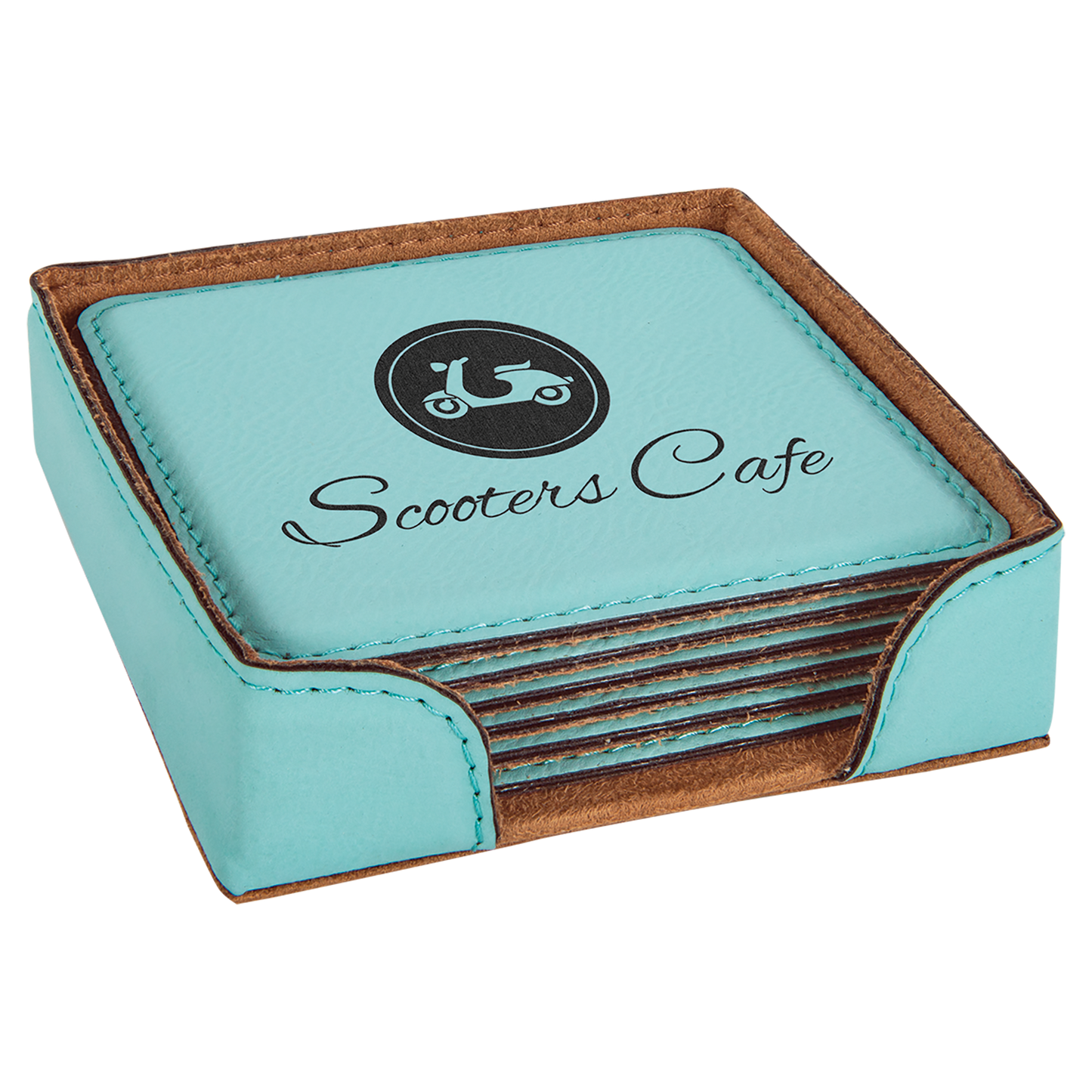 6Pc Leatherette Coaster set