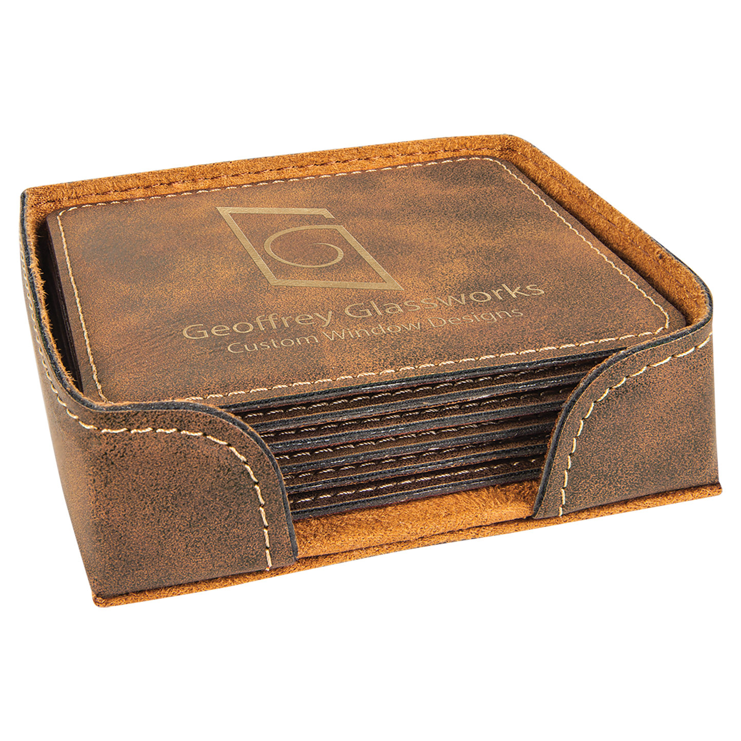 6Pc Leatherette Coaster set