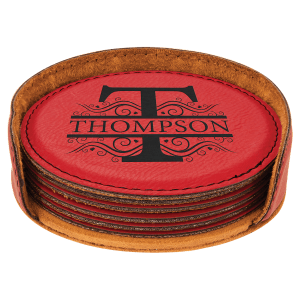 6pc Leatherette Coaster