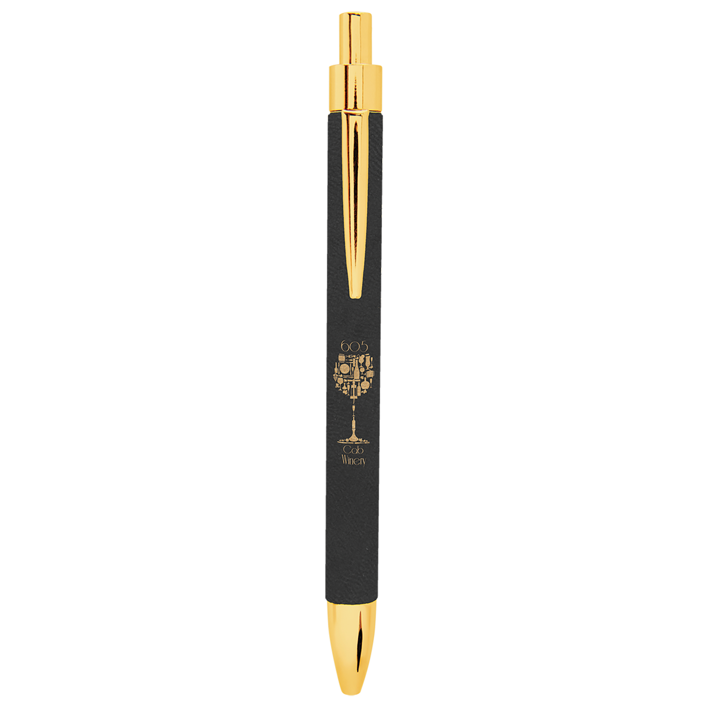 Laser Engraved Leather Pen