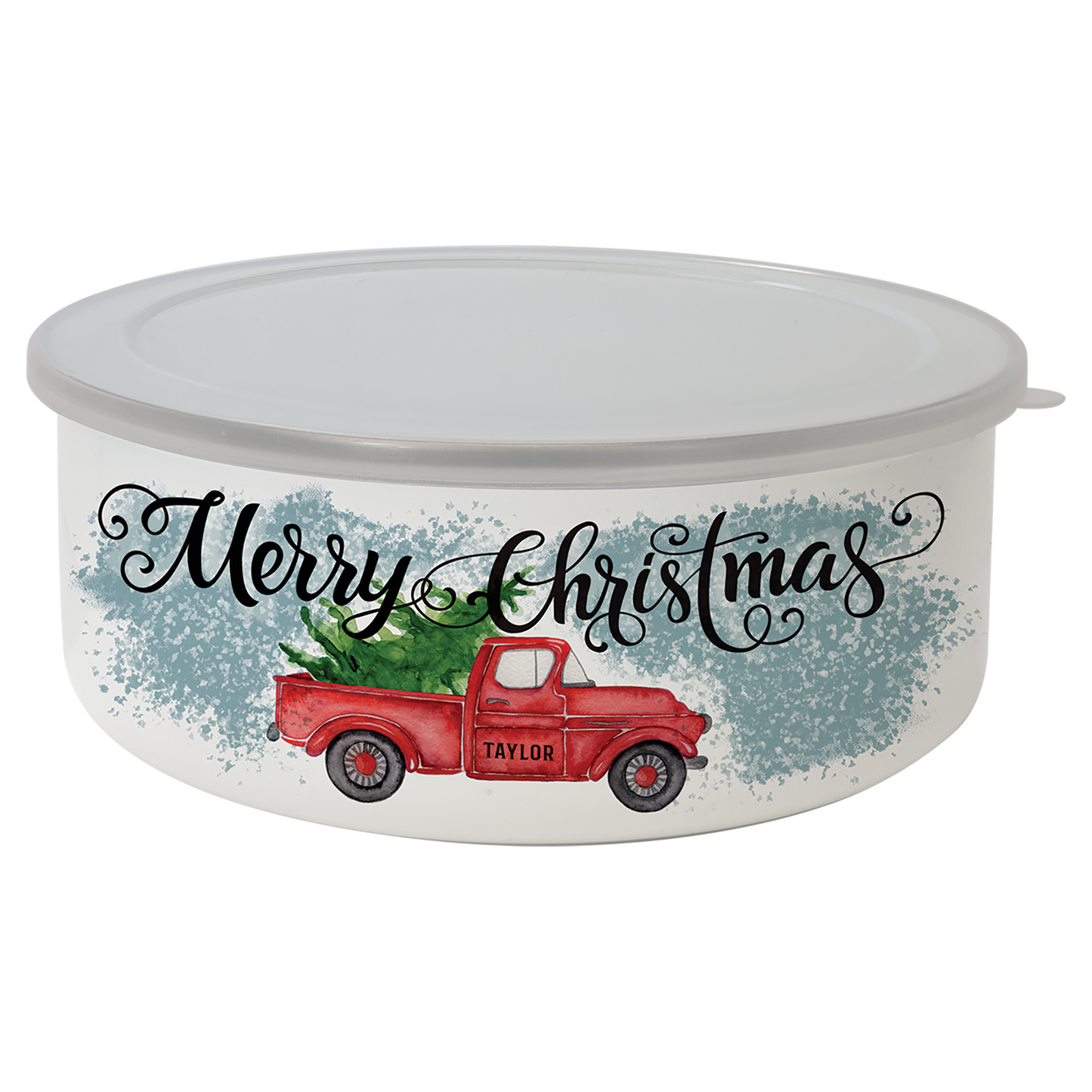 Full Color Short Enamel Bowl with lid