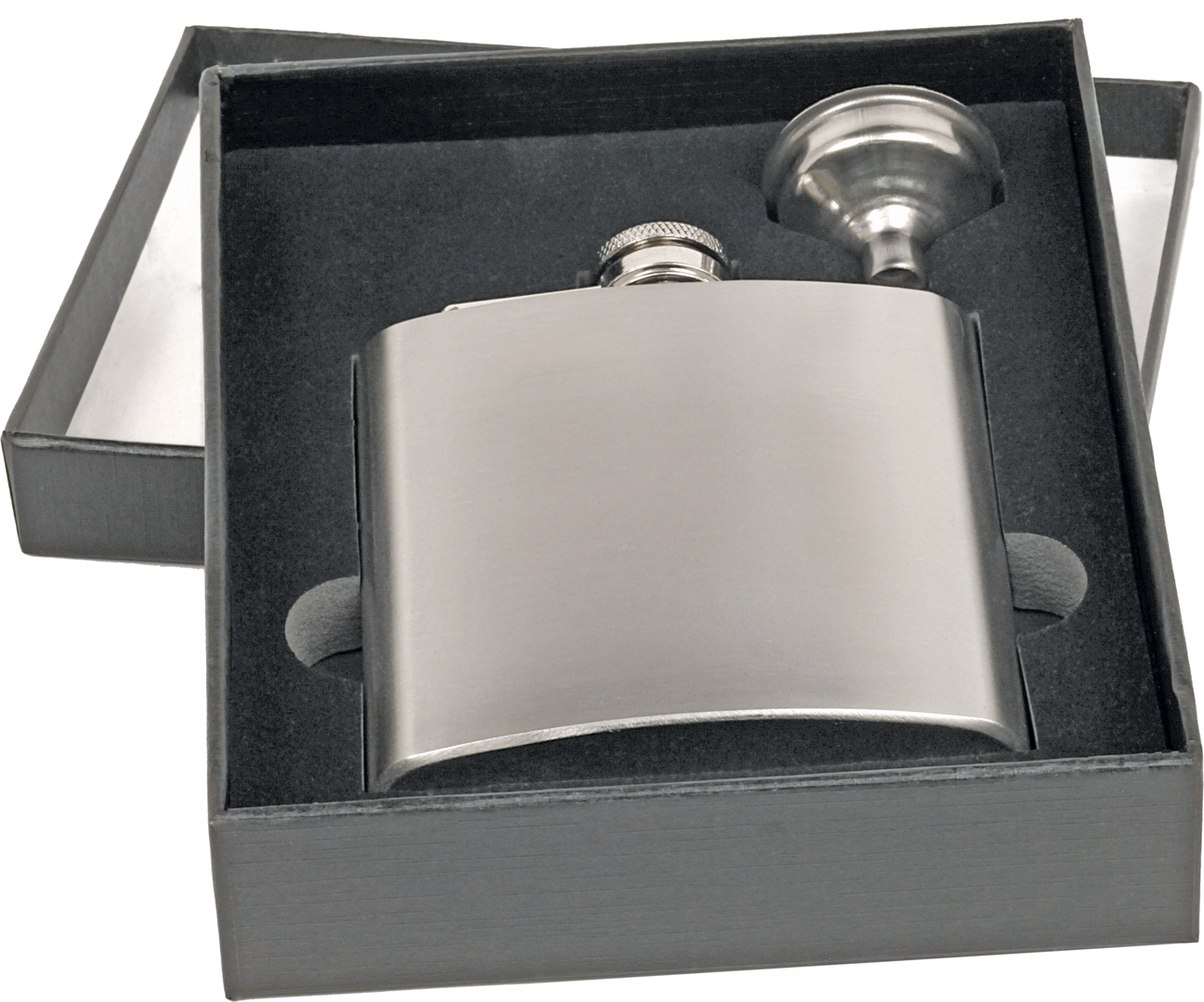 6oz Flask in Black Presentation Box