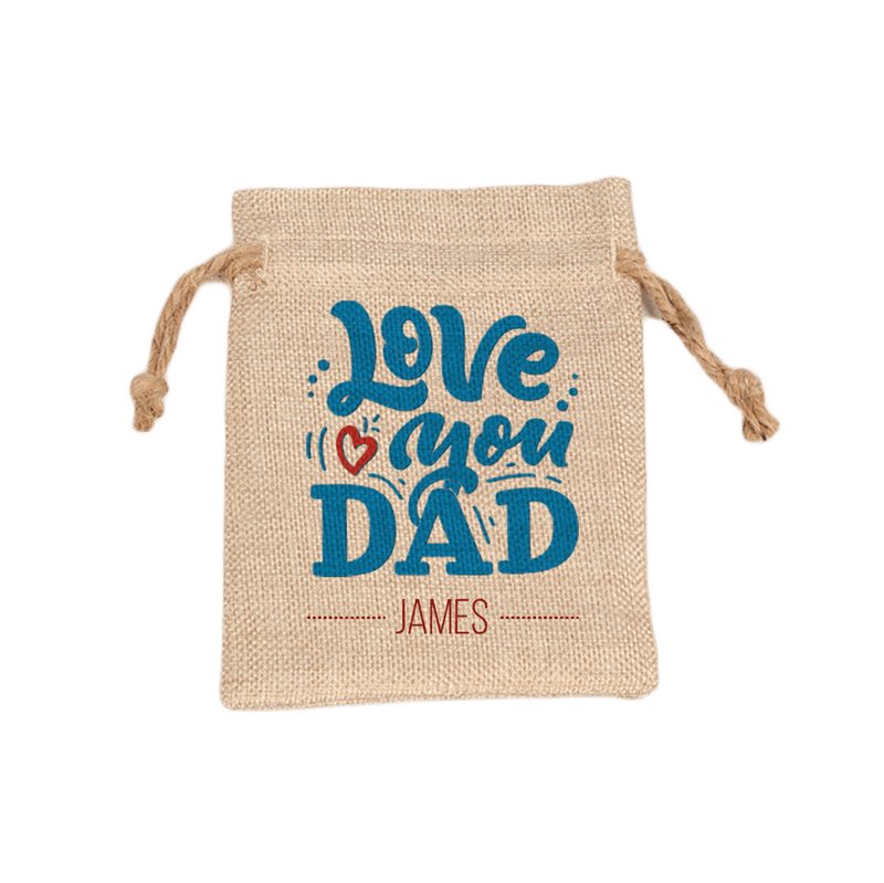 Faux Burlap Drawstring Bag