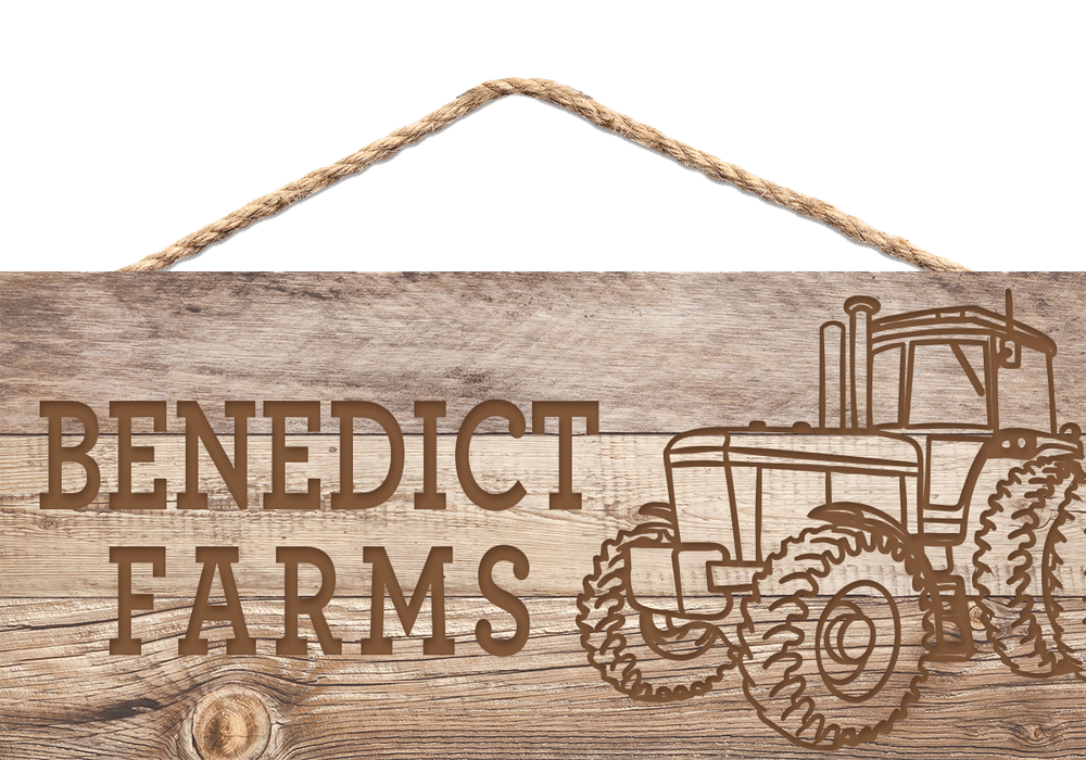 Faux wood hanging sign