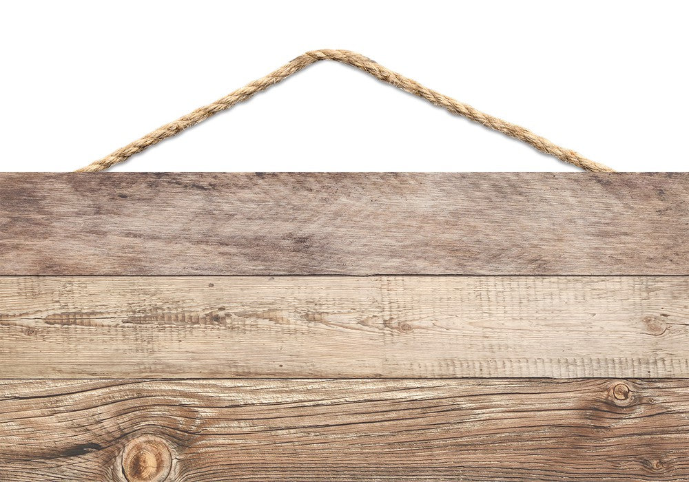 Faux wood hanging sign