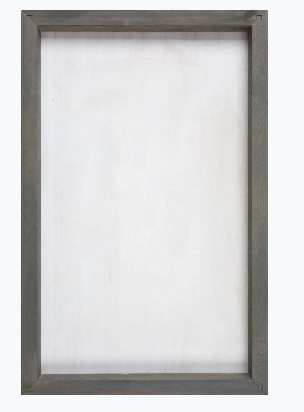 White Faux Wood Bordered Sign