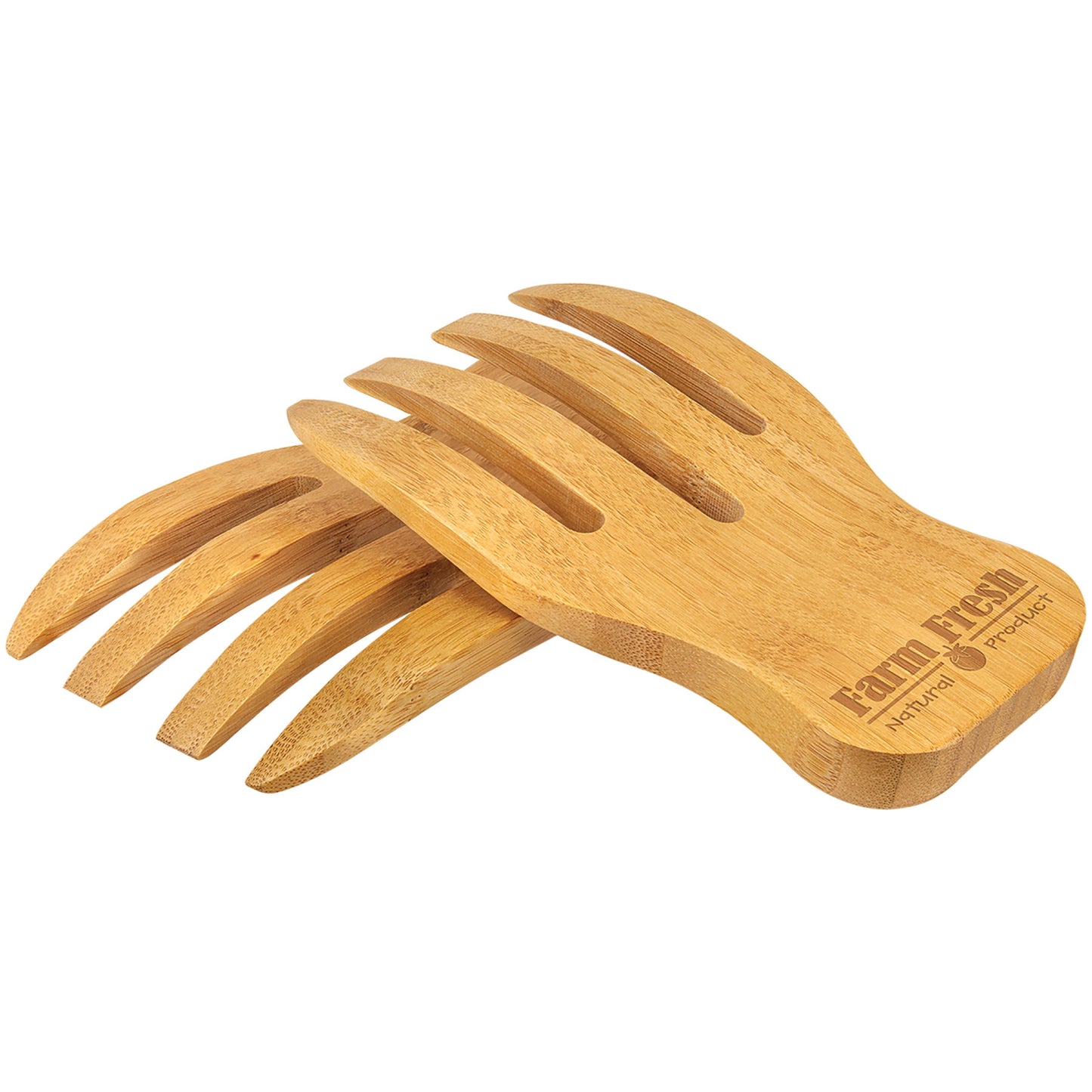 Laser Engraved Bamboo Salad Hands