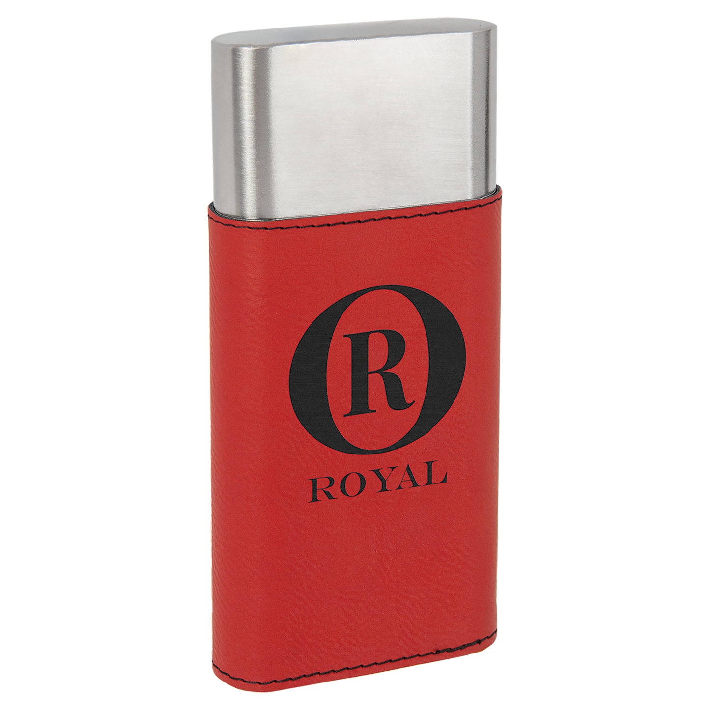 Laser Engraved Leather Cigar Case With Cutter