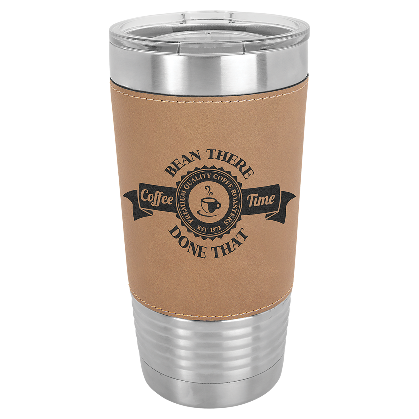 Laser Engraved 20oz Leather Grip Tumbler