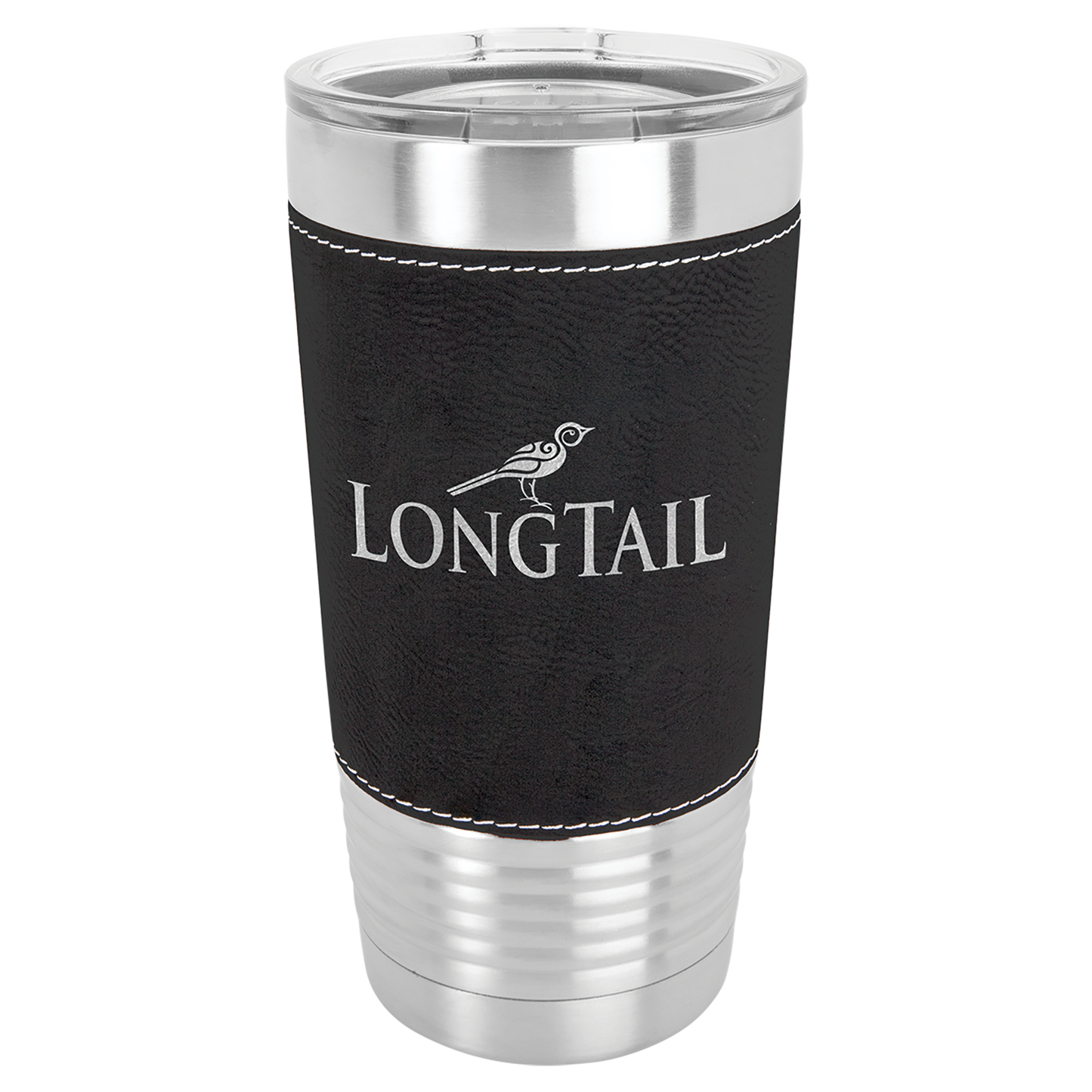Laser Engraved 20oz Leather Grip Tumbler
