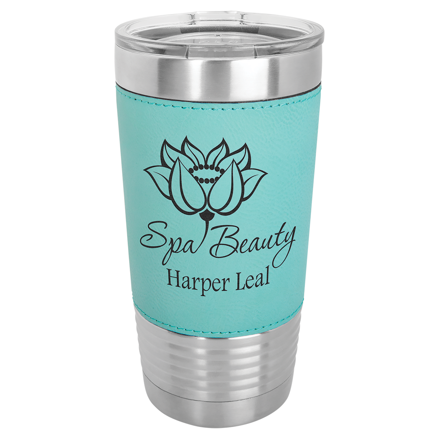 Laser Engraved 20oz Leather Grip Tumbler