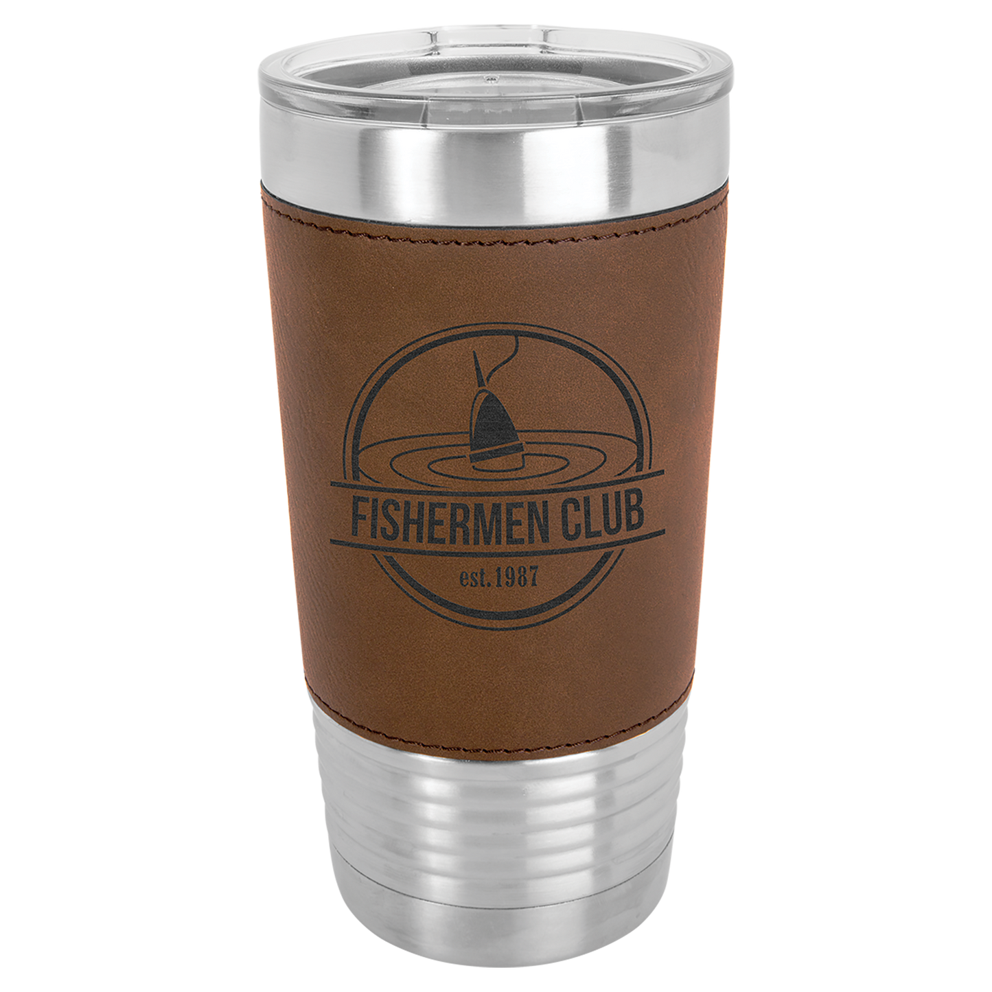 Laser Engraved 20oz Leather Grip Tumbler