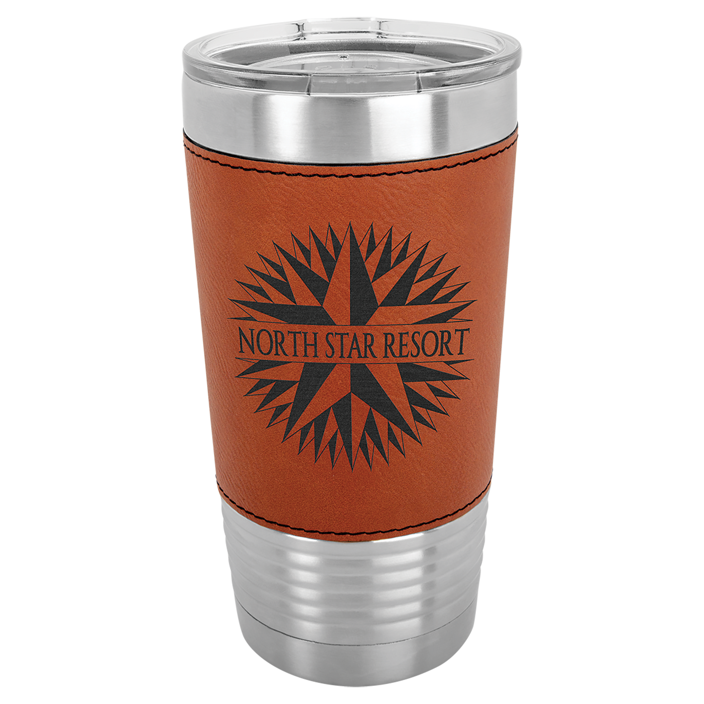 Laser Engraved 20oz Leather Grip Tumbler