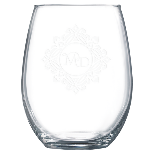 15oz Laser Engraved Stemless Wine Glass